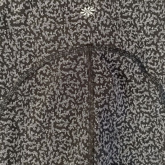 Athleta Stash Capri Black Gray Pixel SIZE SMALL Leggings Side & Back Pockets - Picture 7 of 11